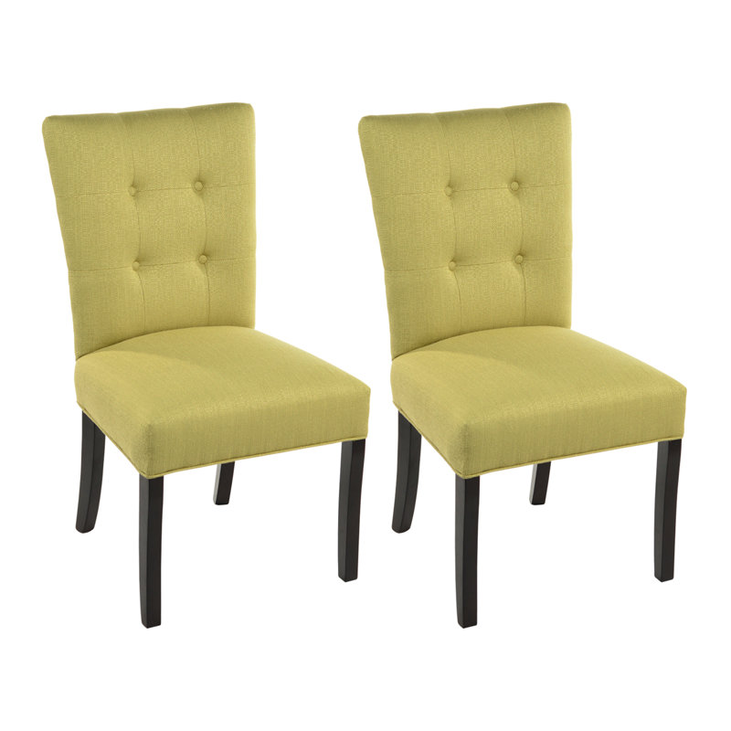 18'' H Tufted Upholstered Side Chair, Candice Green