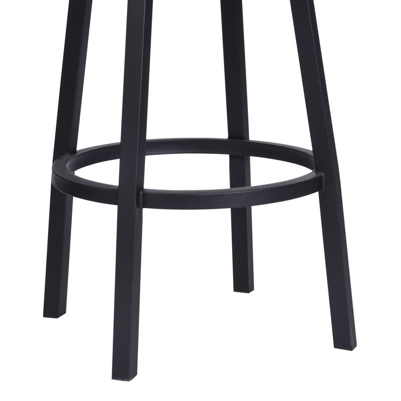 Tabouret de bar à hauteur de comptoir ou de bar pivotant avec repose-pieds Nakagawa, Noir, Noir