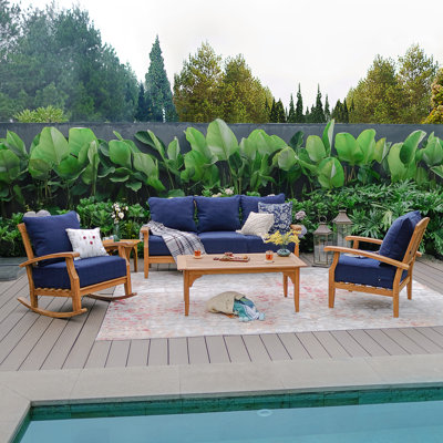Caterina 5 - Person Teak Outdoor Conversation Set With Cushions