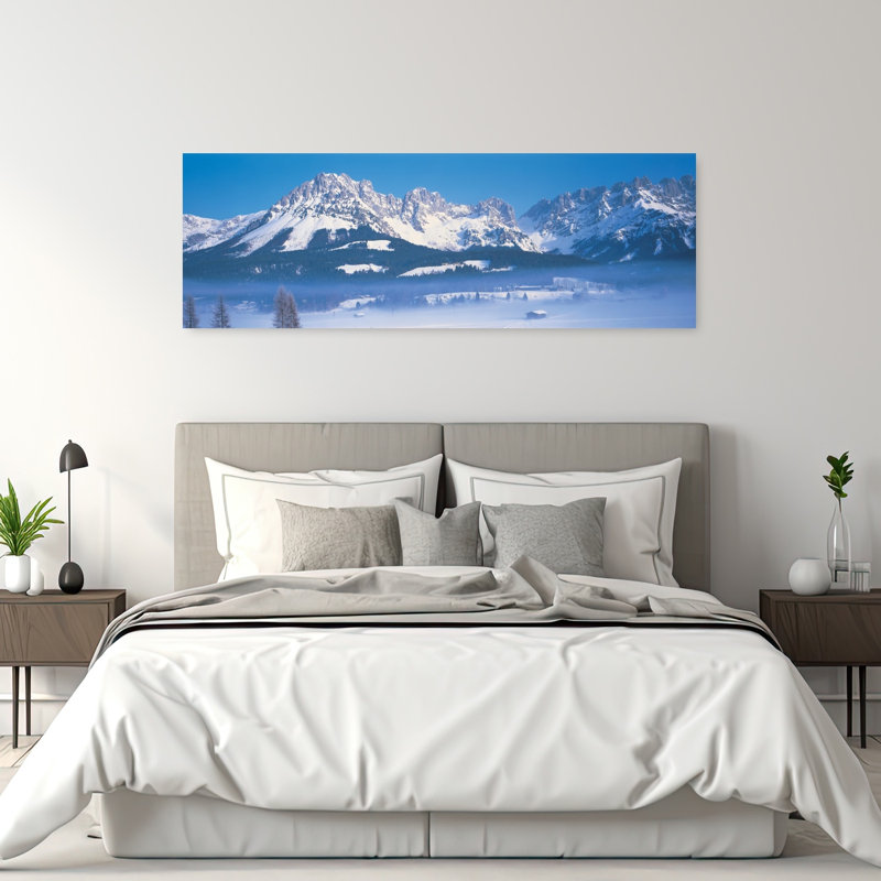 Tirol, autrichienne paisible, paysage abstrait d'hiver, art mural, H 20 po x l 60 po