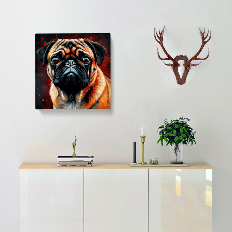 Pug No.2 - Wrapped Canvas, 50cm H x 50cm W x 3cm D