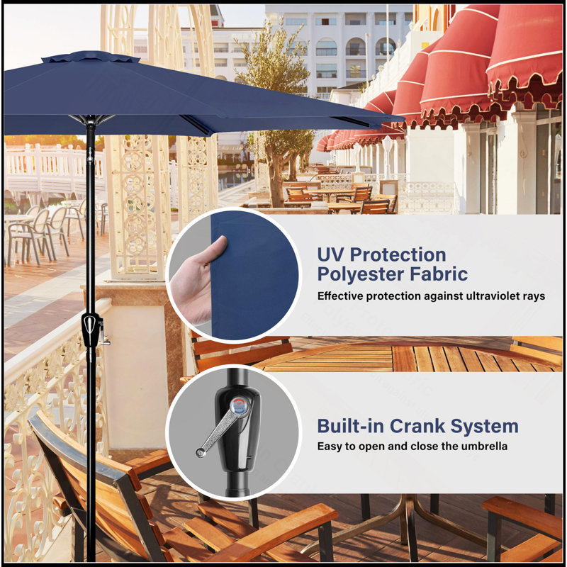 Parasol de table polyvalent pour l'extérieur, Bleu très foncé