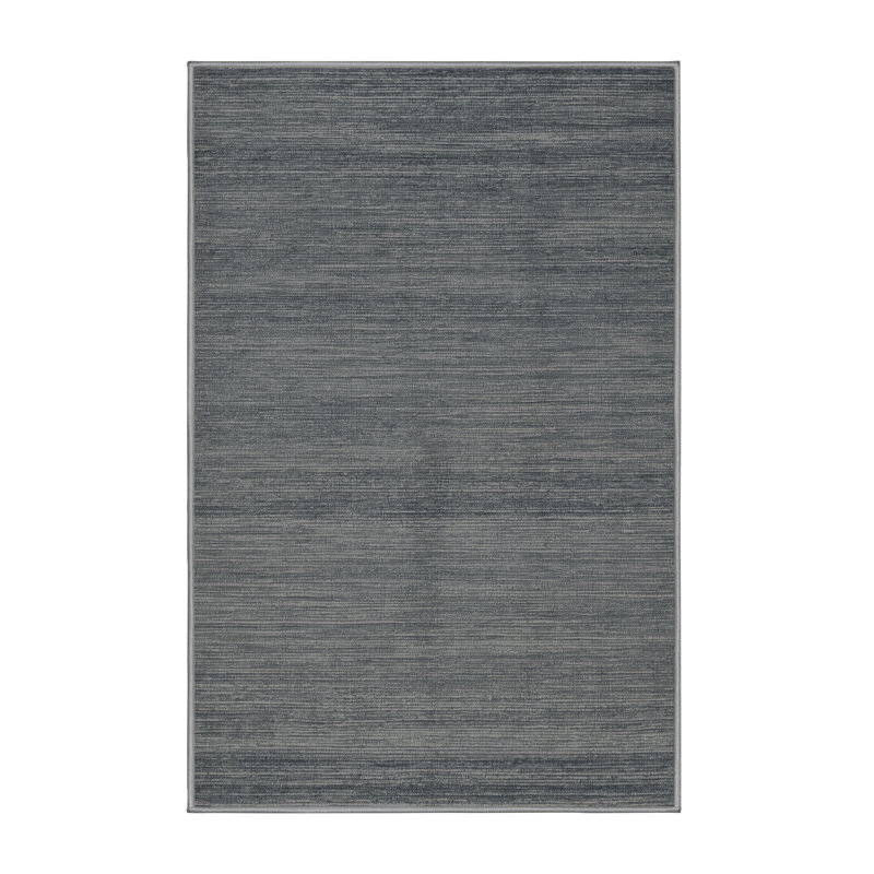 Tapis gris uni lavable à la machine, Rectangulaire 2 pi x 3 pi