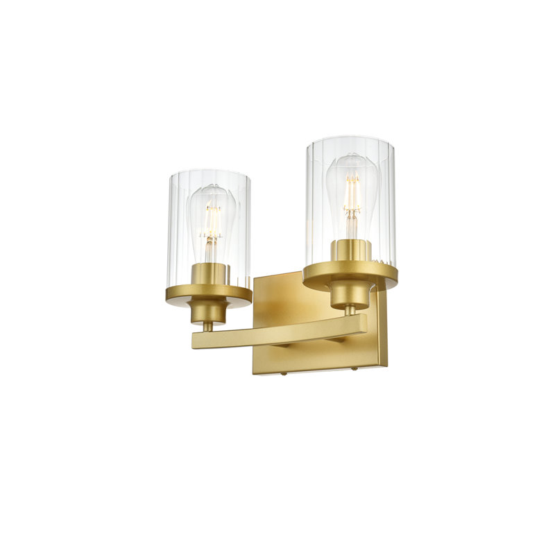 Éclairage pour meuble-lavabo à intensité variable Dariela, Laiton, H 10 po x l 12 po x P 12 po, Deux lumières