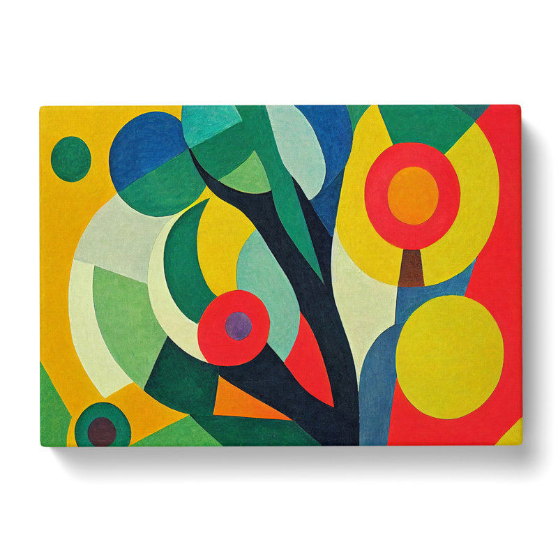 XXX-H1022-WF-7094X Powerful Abstract Flowers - Wrapped Canvas Print, 35cm H x 50cm W x 3cm D