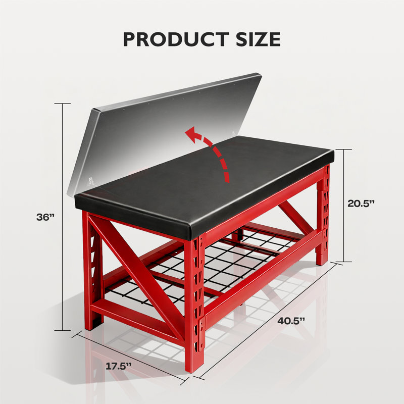 2-Tier Shoe Bench, Industrial Shoe Rack Organizer Storage Bench With Seat Cushion For Entryway, Living Room