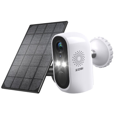 C1 Wire-Free Wireless 3MP Battery Security Camera Outdoor with Solar Panel, 2-Way Talk, Spotlight -  ZOSI, IPC-6962M-W-S-A10