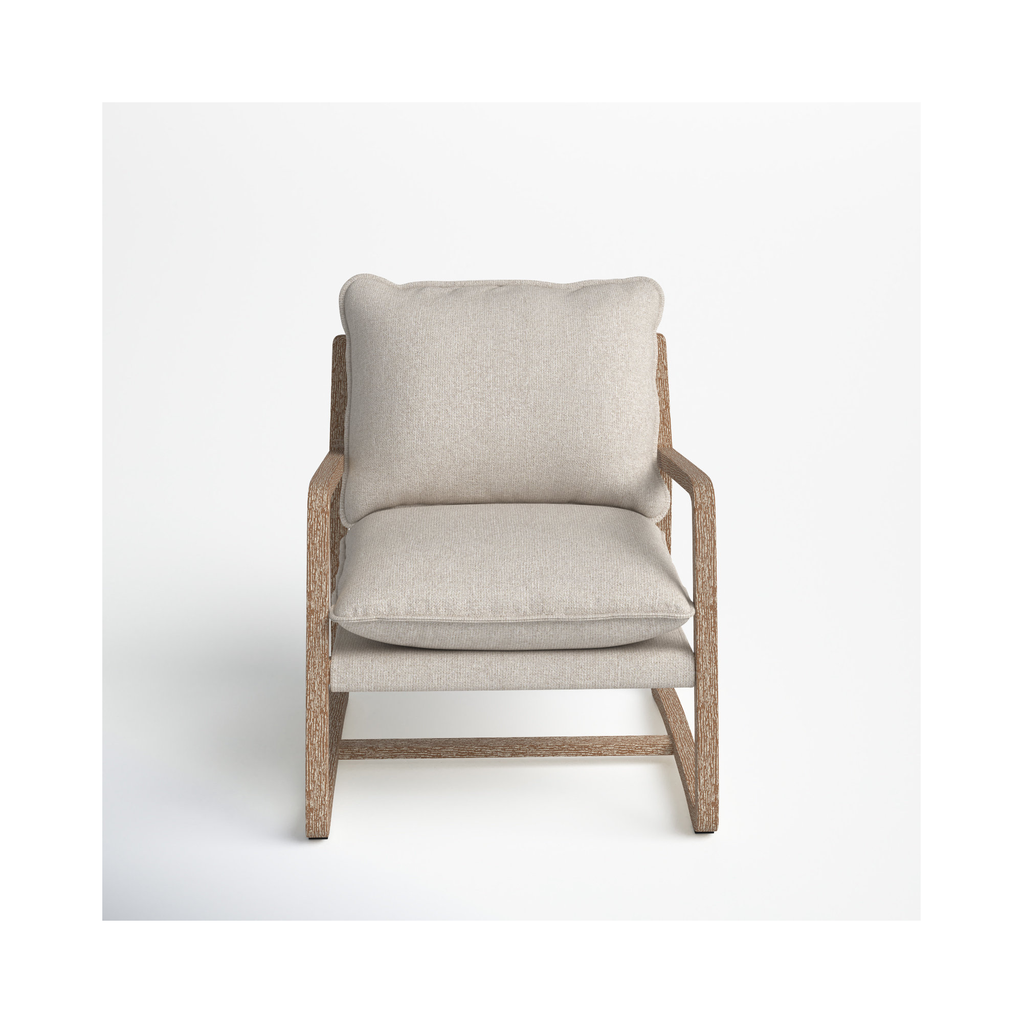 Windy Upholstered Armchair, Light Brown, Beige Polyester
