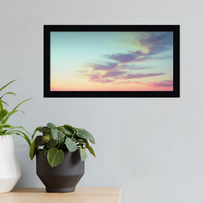 Ethereal Sunset On The Beach Sky Landscape by Stephanie Klatt, Black Framed, 17" W x 9" H x 1" D