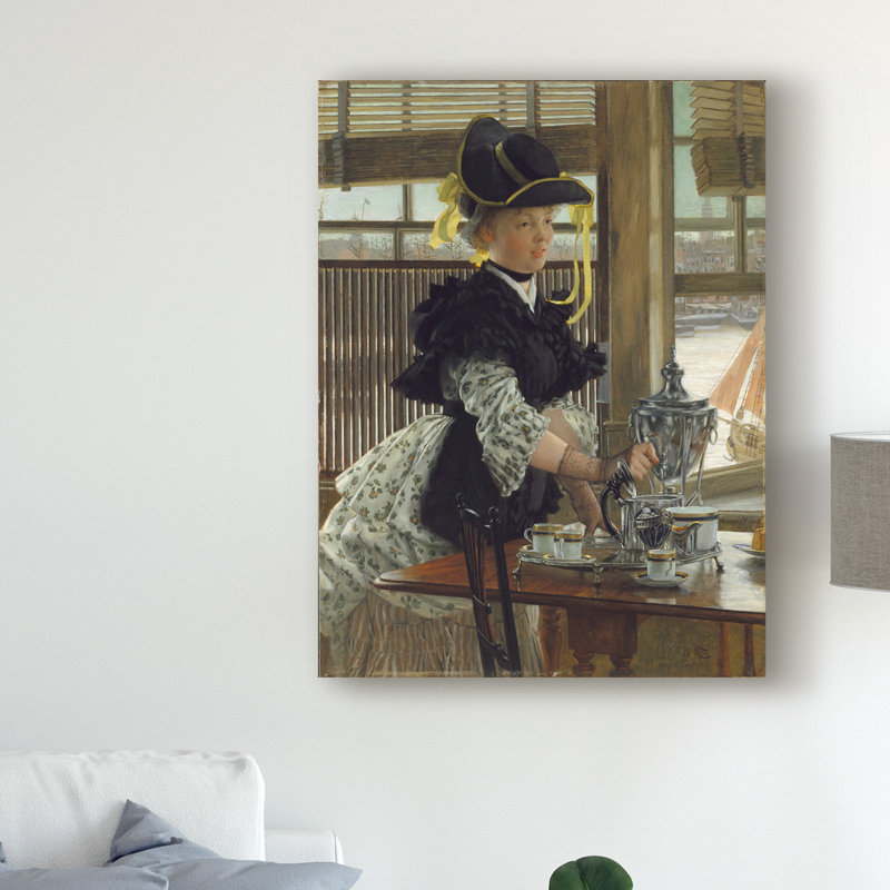 « tea, 1872 », reproduction de peinture à l’huile sur toile tendue, H 19 po x l 14 po x P 2 po