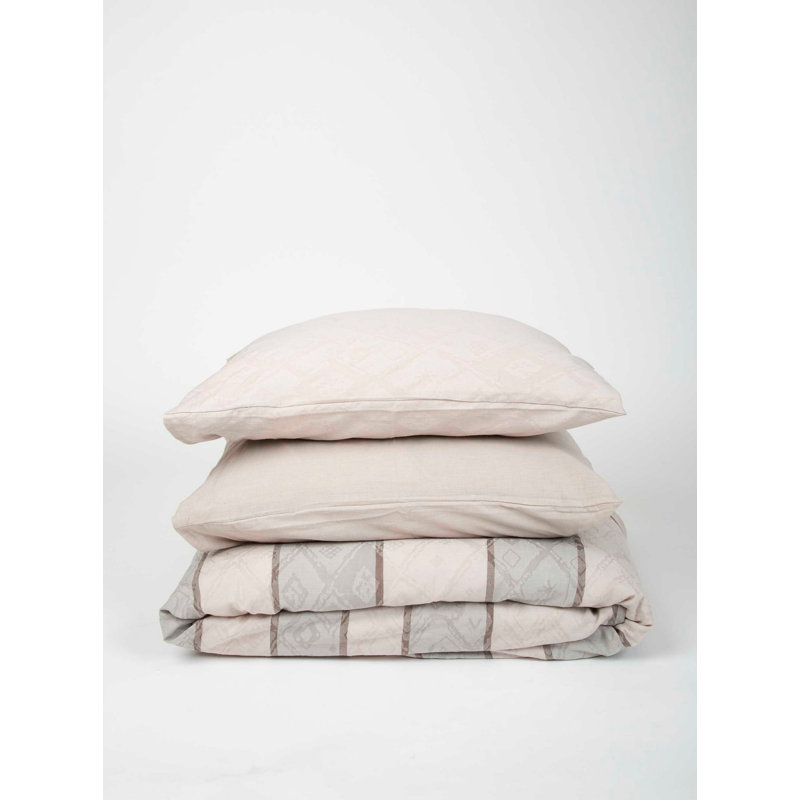 Ensemble de housse de couette 100% coton 4 pièces Cye Beige