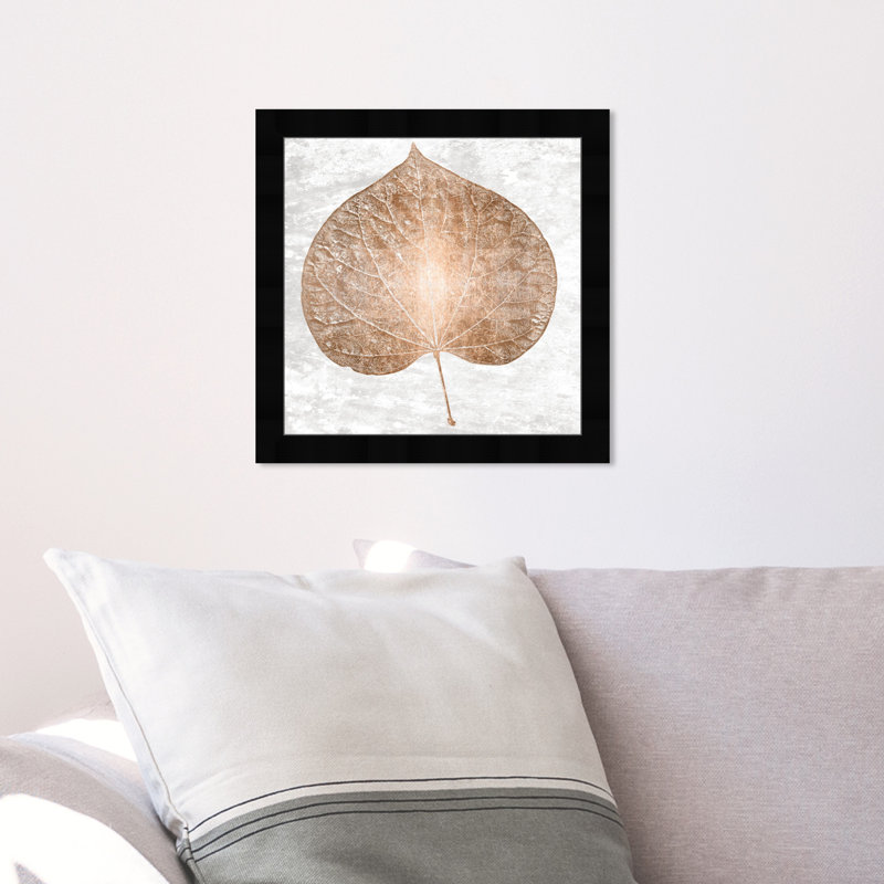 Cercis, feuille de cuivre rétro, arbre moderne Cercis bronze moderne - cadre photo, impression, H 14 po x l 14 po x P 1,75 po