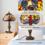 Lampe de chevet en verre coloré de 14,7 pouces de hauteur avec ampoules Tiffany