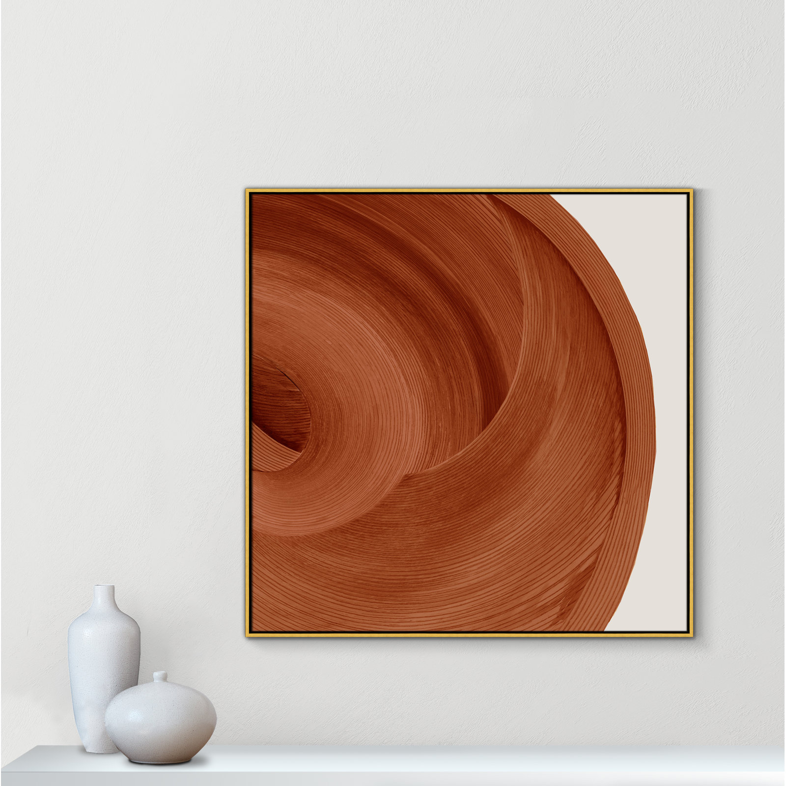 Thormond "Affogato" Painting, 46.5" H x 46.5" W x 2" D, Gold 