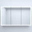48 po X P 30 H Armoire à pharmacie encastrée en aluminium argenté avec miroir haute définition, DEL intégrée, panneau arrière robuste, 110 charnières à fermeture en douceur, trois lumières colorées et fonction de brouillard-154222029