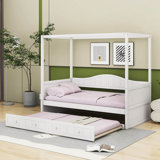Andresa Twin Size Canopy Day Bed With Twin Size Trundle