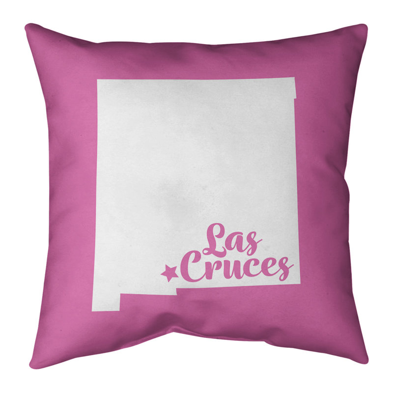 Housse de coussin carré en lin, Las Cruces, 14 po x 14 po, Rose