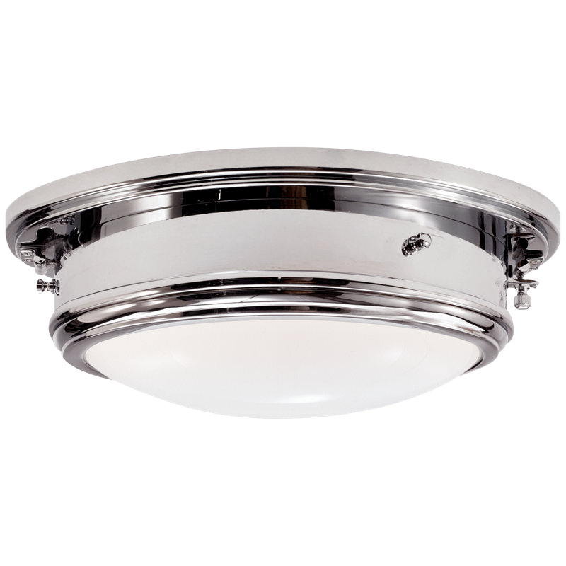 Ralph Lauren Marine Porthole Flush Mount, Polished Nickel, 5"H x 12.5"W x 12.5"D