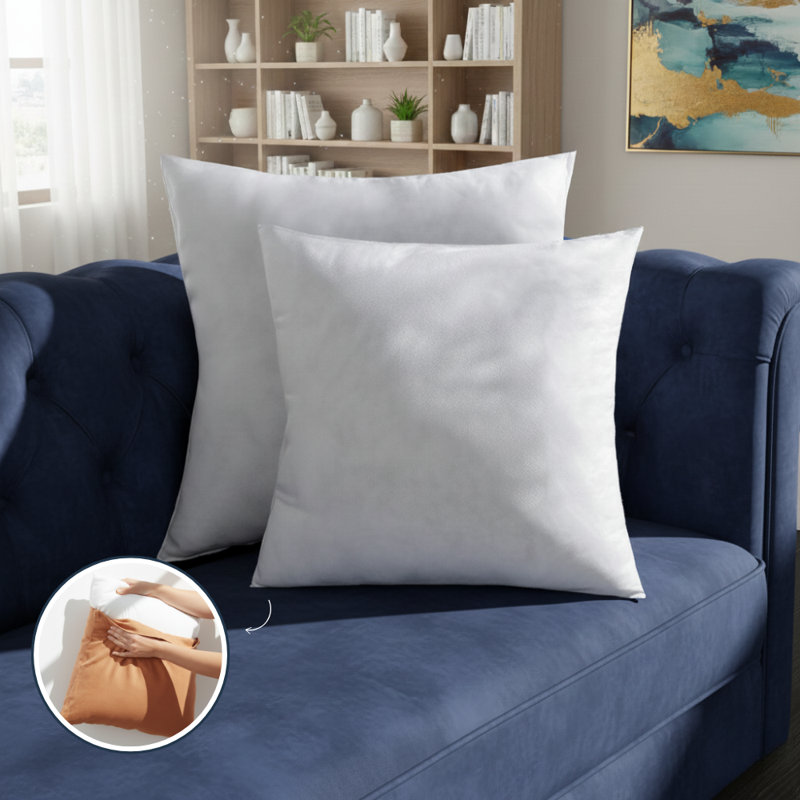 White Square Throw Pillow Insert Cushion Pad, Square 60cm