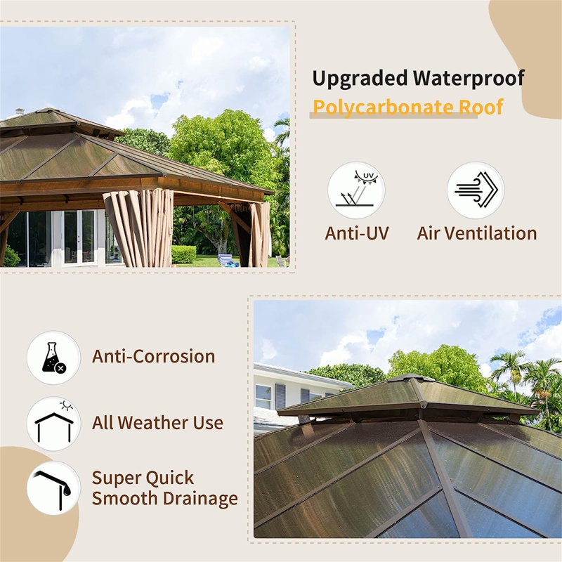 12 Ft. W x 12 Ft . D Aluminum Patio Gazebo