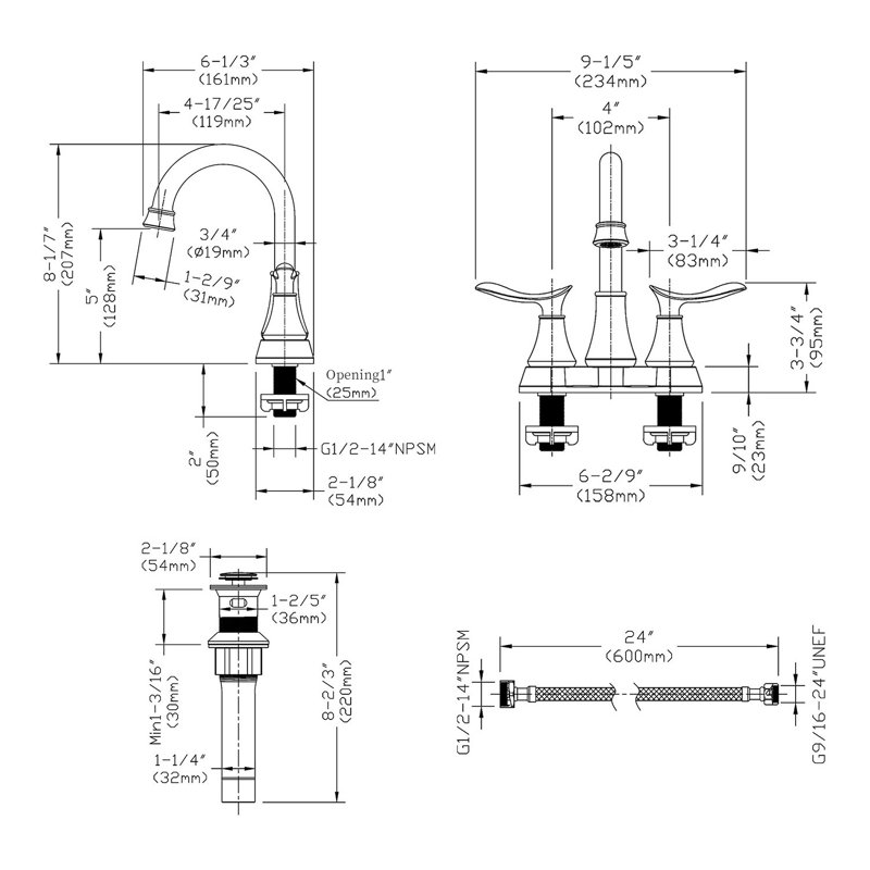 Bathroom faucet with 360 degree turn spout, Oil-Rubbed Bronze
