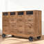 Buffet en noyer massif de style Mid-Century