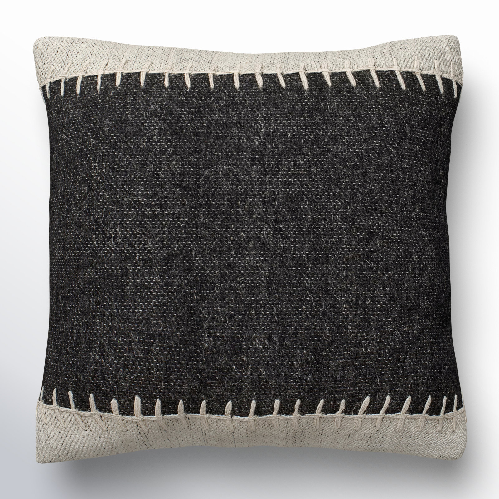 Nolea Wool Throw Pillow, Polyester/Polyfill