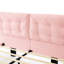 Structure de lit pour grand lit avec lumières à DEL, bouton rose, cuir d'unité centrale, cuir flottant confortable, design, lecture confortable