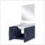 Meuble-lavabo de salle de bain 22 po D, plateau en marbre de Carrare et Miroir à DEL-111837241