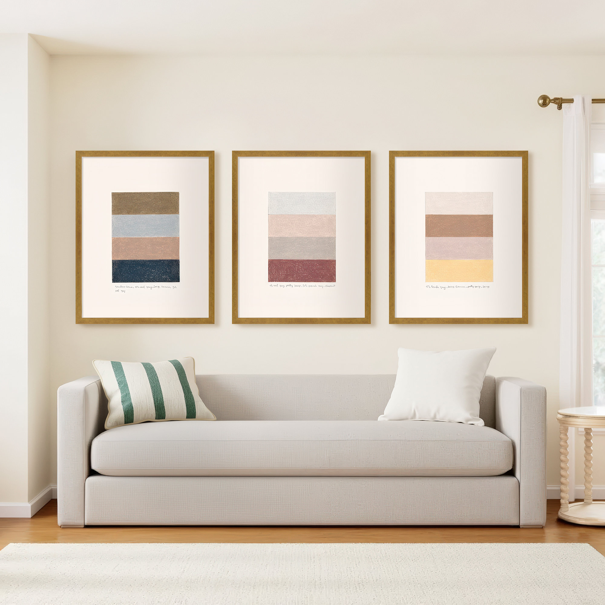 Stacks by Beth James, 38" H x 30" W x 1.25" D, Gold Framed