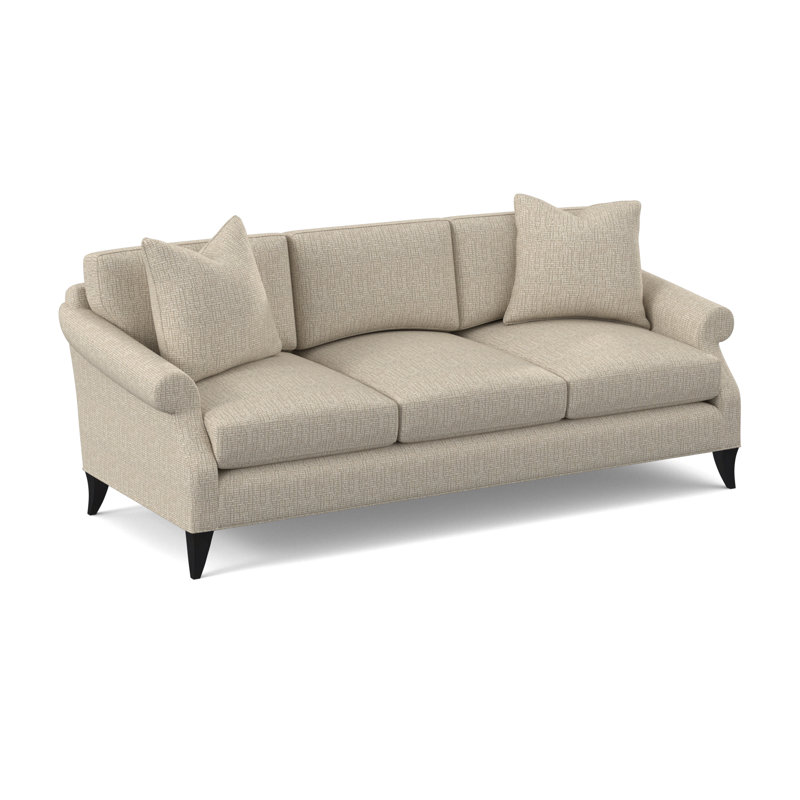 Turner Upholstered 86'' Sofa, Espresso, Stepping Stones Ivory Viscose