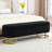 Velvet Upholstered Storage Bench with Horseshoe-Shaped Metal Legs for Living Room: Stylish and Functional Bed-End Solution-591994486