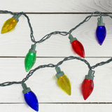 50 Count Multi-Colour Transparent LED C9 Christmas Lights 17 Ft Green Wire