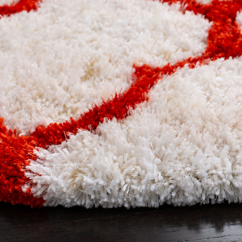 Tapis géométrique performance à poils longs Kalama Barcelona, Rond 5 pi