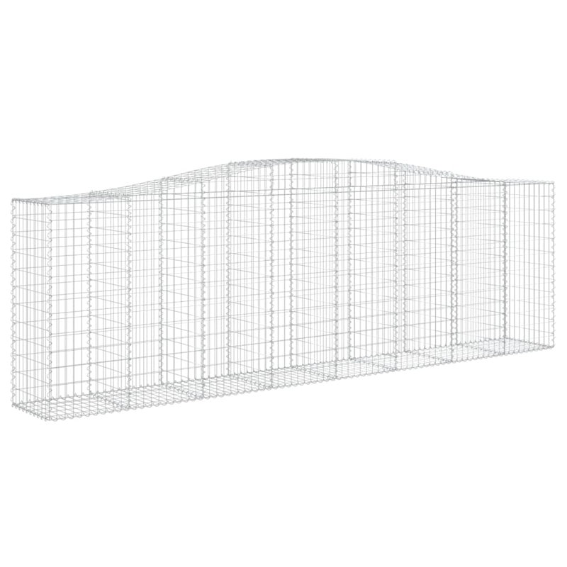 Ensemble de 9 paniers en fer galvanisé argent Vidaxl Gabion, H 1 pi x l 6,6 pi