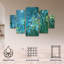 Ensemble de 5 panneaux muraux - Jennifer Taylor Art «Midnight Dream Teal Green», art mural sur toile pour le salon, la chambre à coucher ou le bureau 