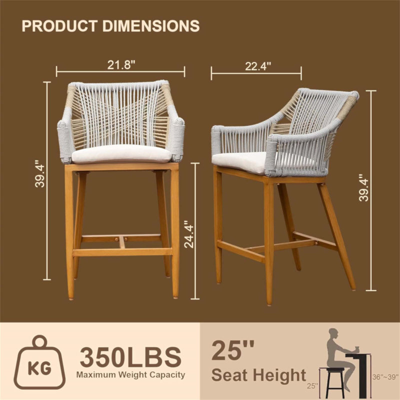 Ensemble de 2 tabourets de bar Modern PVC-coated polyester
