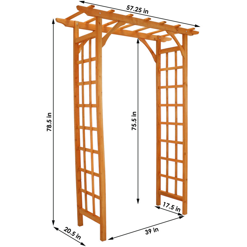 Arche de mariage en bois brun avec passe-tringle 78,5 po Sharleen