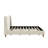 Modern Cream Velvet Upholstered Platform Bed With Wingback Headboard And Walnut Wooden Legs, No Box Spring Needed-234523590