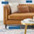 Devote Channel Tufted Vegan Leather Loveseat