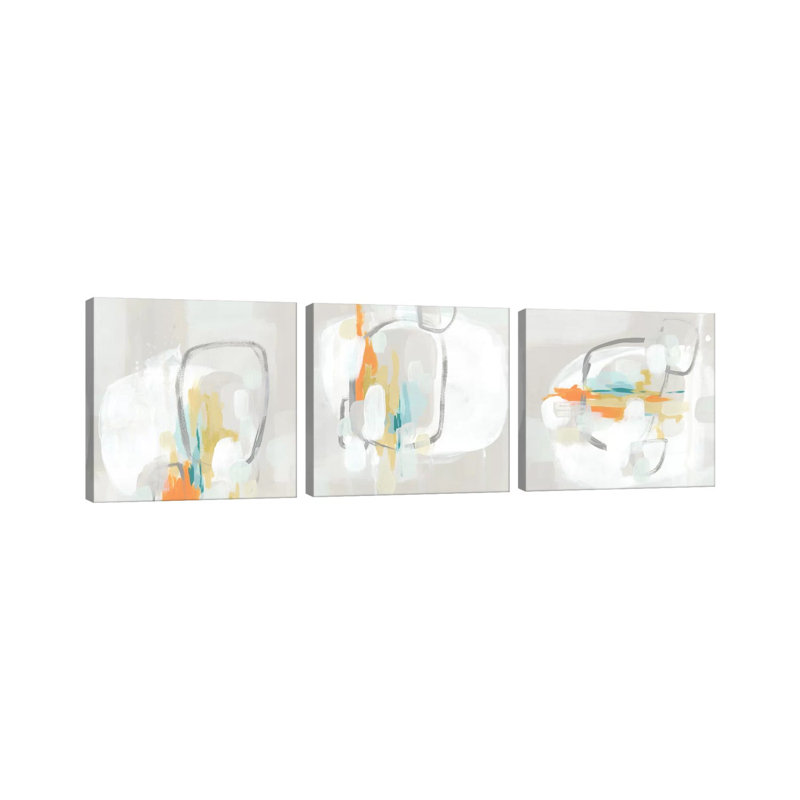 Stéréo fade triptyque - ensemble d'art mural sur toile - toile tendue (ensemble de 3)