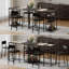 Ensemble de salle à manger 3 pièces à hauteur de comptoir avec tablettes de rangement et tabourets rembourrés, table peu encombrante pour petits appartements ou cuisines-515865461