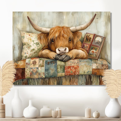 Quilted Highland Rest - Affiche murale vache