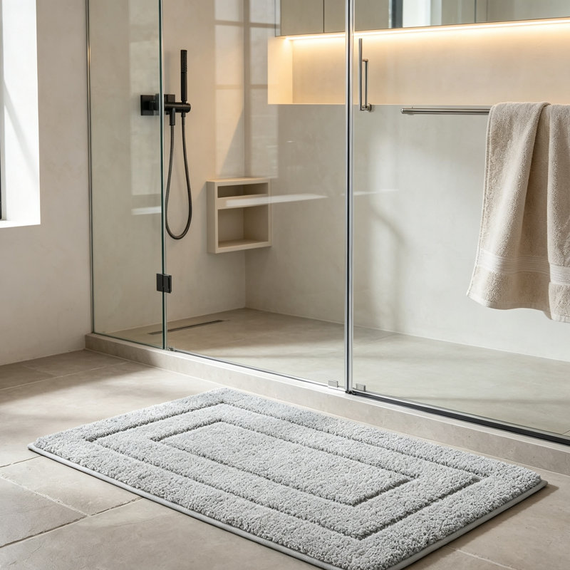 Plush Microfiber Bath Mat: Super Absorbent & Non-Slip Comfort