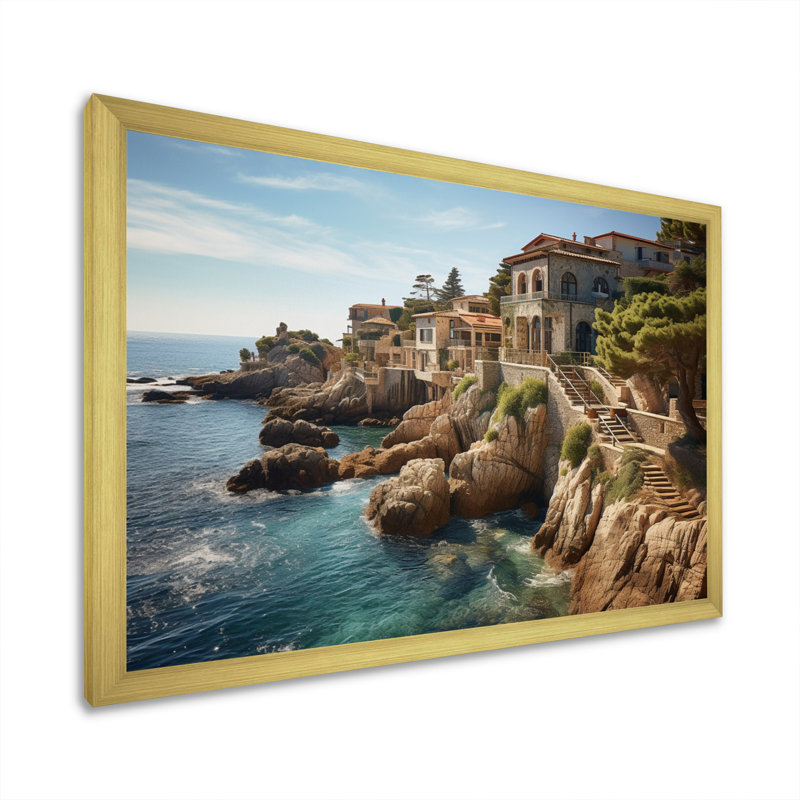 Espagne, Méditerranée, sérénité II sur toile, H 24 po x l 32 po x P 1 po, Cadre doré à une seule photo