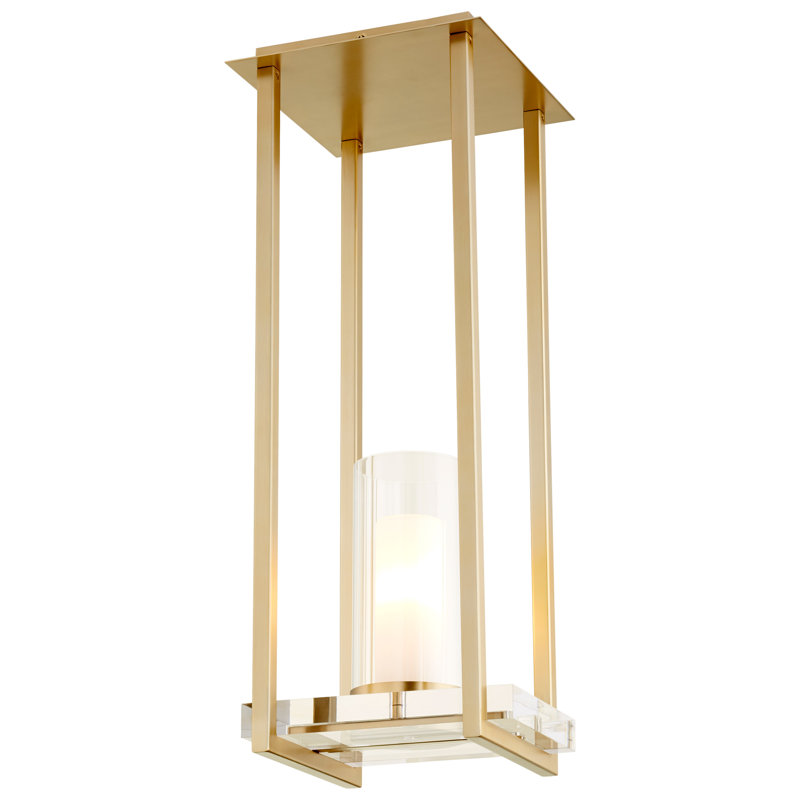 Luminaire suspendu carré / rectangulaire à 1 lumière Orion, Laiton vieilli