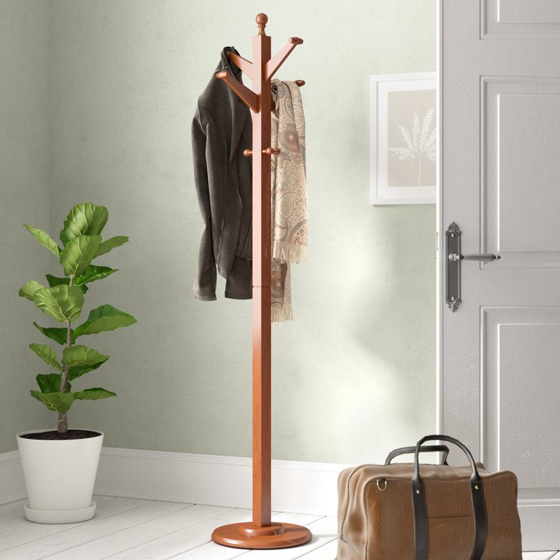 Freestanding 8 - Hook Coat Rack, Oak
