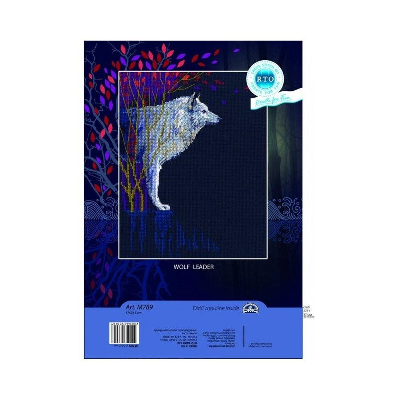 Trousse de point de croix compté Wolf Leader Night Wildlife par RTO M789