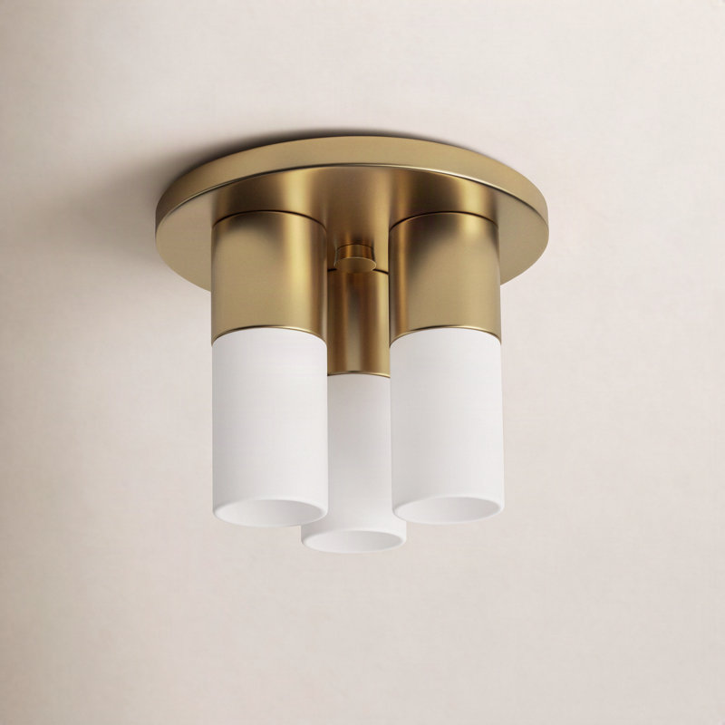 Otto Glass Flush Mount, Aged Brass