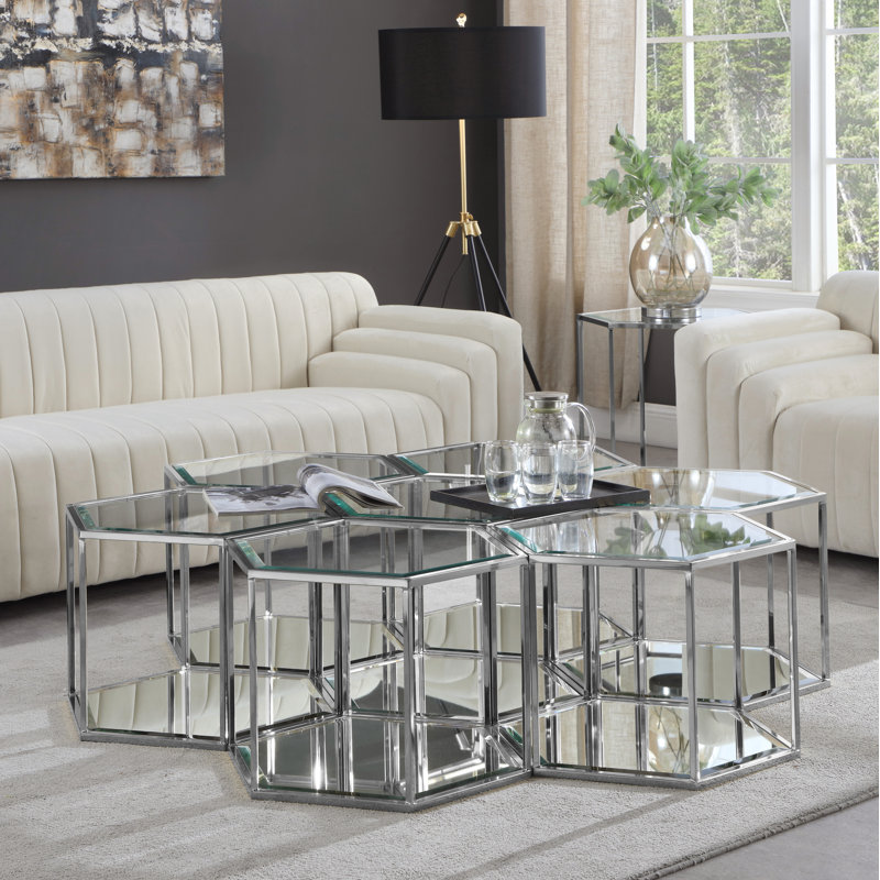 Dickerson 2 - Piece Glass Top Living Room Table Set